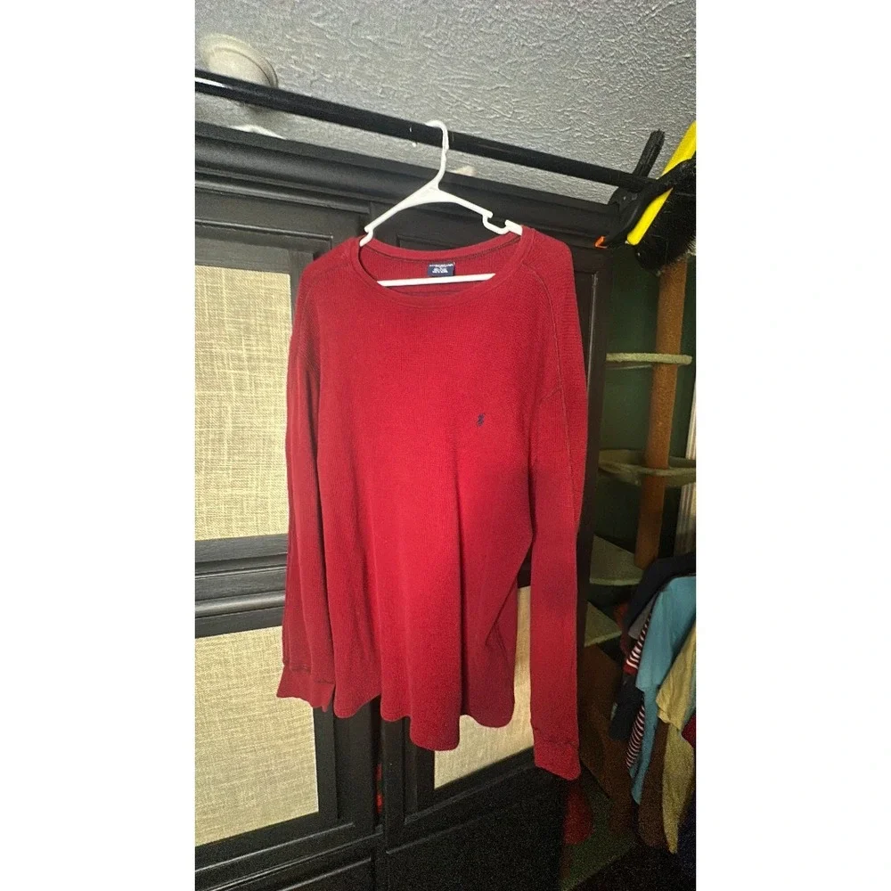 Polo Ralph Lauren sleepwear dark red thermal with dark blue pony size XL 106